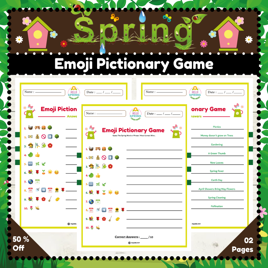 Spring Emoji Pictionary Game