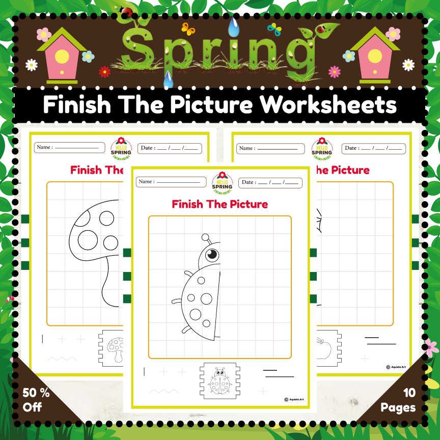 Spring Finish The Picture Worksheets