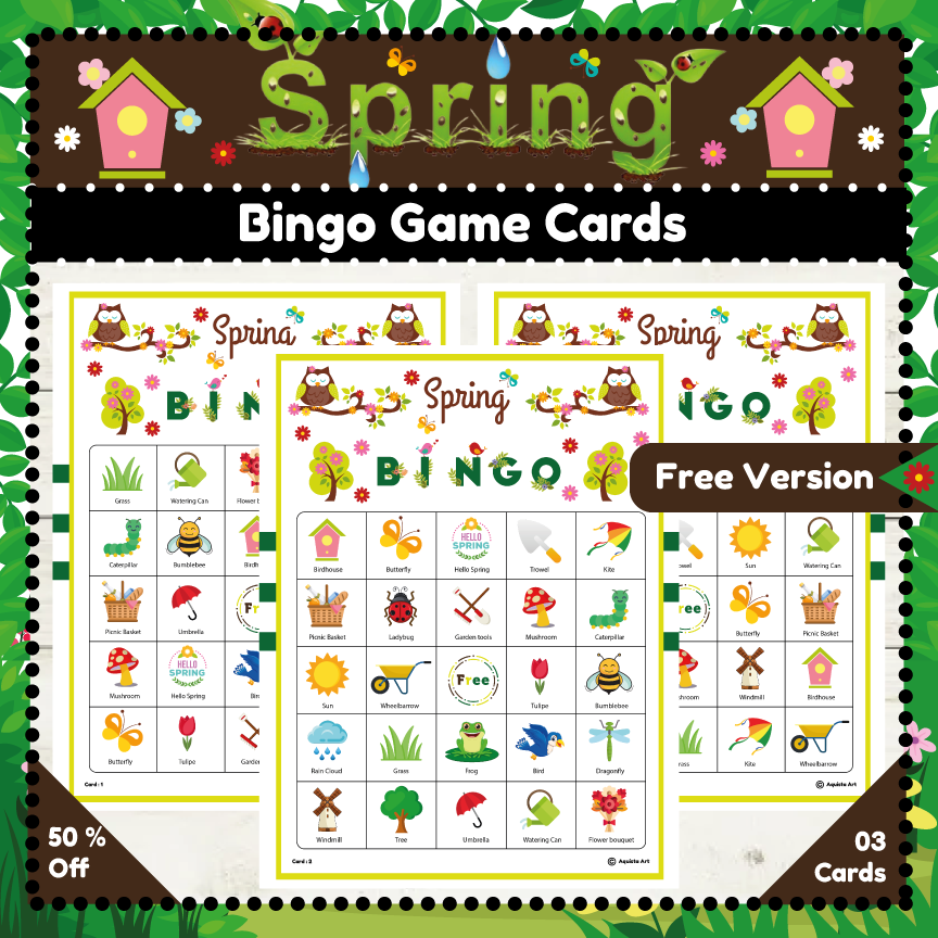 Spring Bingo Game Cards